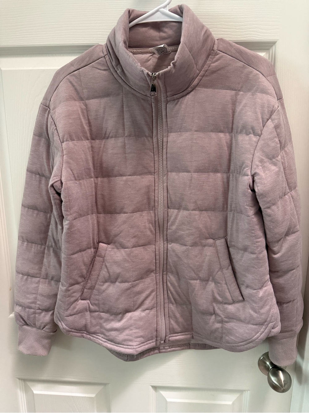 RBX Quilted Athletic-Style Puffer  Jacket in Dusty Rose